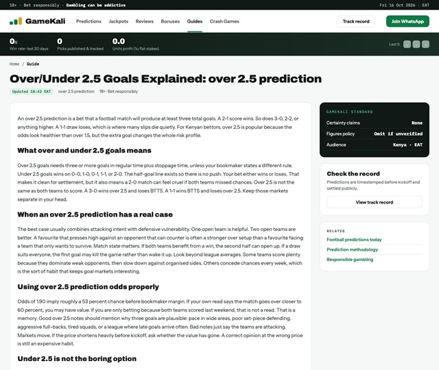 Over/Under 2.5 Goal Modelling, Accumulator Tax Mat...